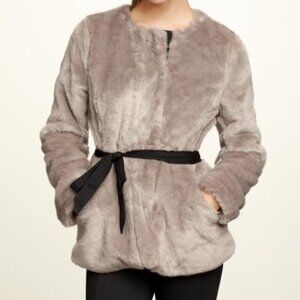 GAP Silver Fox Faux Fur Luxe Coat No Belt XL